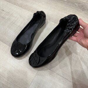 Tory Burch Shiny Black Loafers